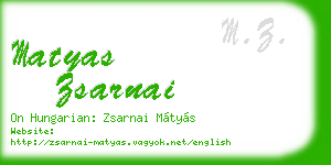 matyas zsarnai business card