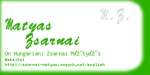 matyas zsarnai business card